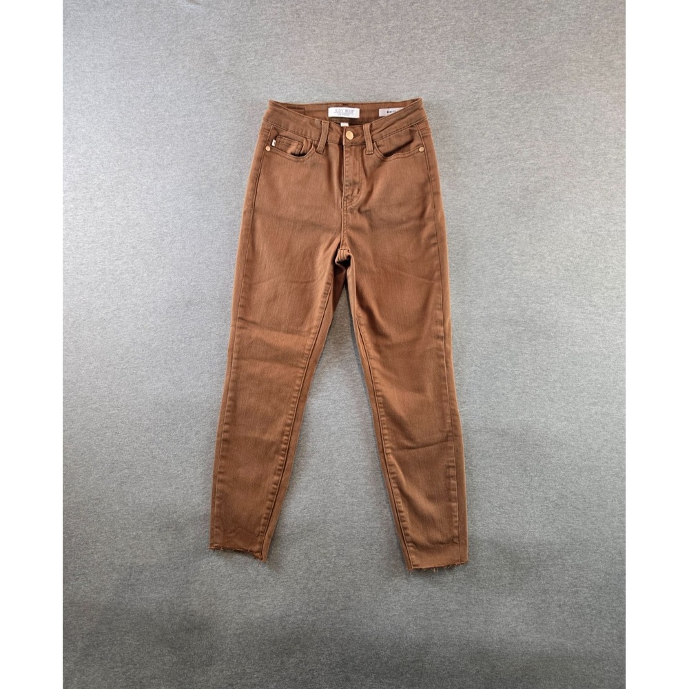 Judy Blue Jeans Women's 0/24 Brown Stretch Denim Woodland High Rise Slim Fit
